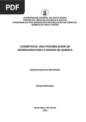 Cosméticos: uma possibilidade de abordagem para o ensino de química