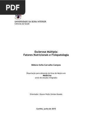 Esclerose Múltipla: Fatores Nutricionais e Fisiopatologia