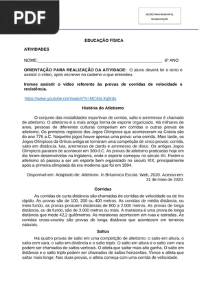 História do Atletismo (Artigo)