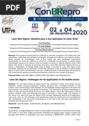 Lean Seis Sigma: desafios para a sua aplicação no setor têxtil