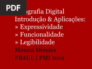 Tipografia Digital Introdução & Aplicações (Apresentação)