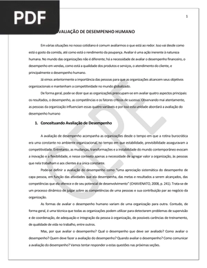 Avaliação de desempenho humano