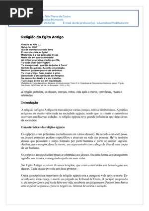 Religião do Egito Antigo (Artigo)