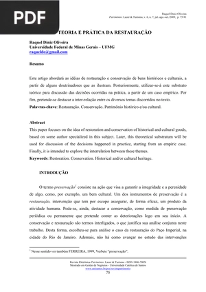 Teoria e prática da restauração