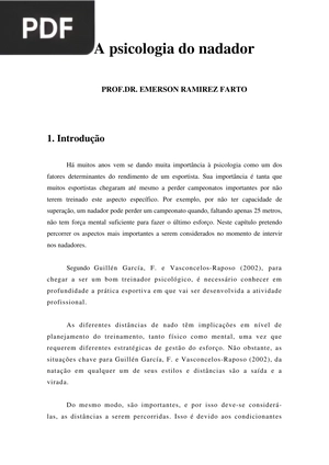 A psicologia do nadador