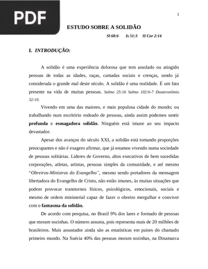 Estudo sobre a solidão