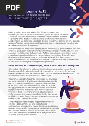 Filosofias Lean e Ágil: as grandes impulsionadoras da Transformação Digital (Artigo)
