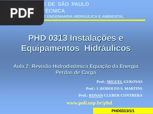 Instalações e Equipamentos Hidráulicos (Apresentação)