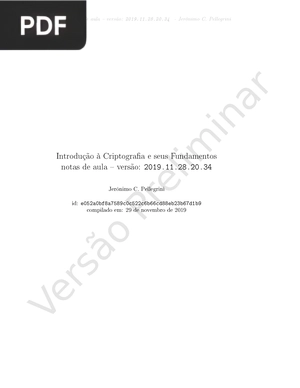 Introdução à Criptografia e seus Fundamentos notas de aula