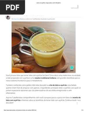 Leite com açafrão