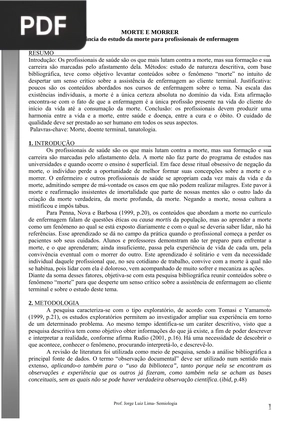 Morte e morrer (Artigo)