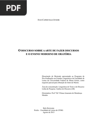 O discurso sobre a arte de fazer discursos e ensino moderno de oratória