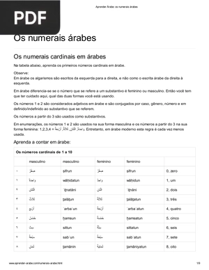 Os numerais árabes