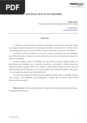 Violência sexual em menores