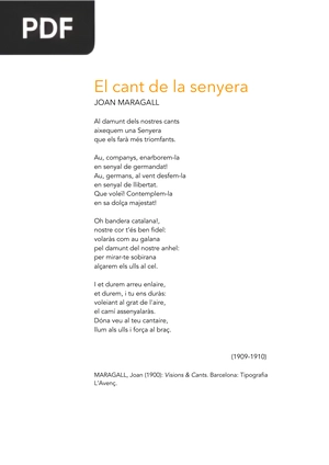 El cant de la senyera (Canção da Senyera [bandeira])