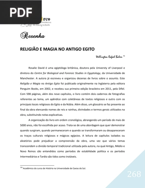 Religião e magia no antigo egipto (Artigo)