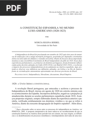A Constituição Espanhola no Mundo Luso-Americano (1820-1823)
