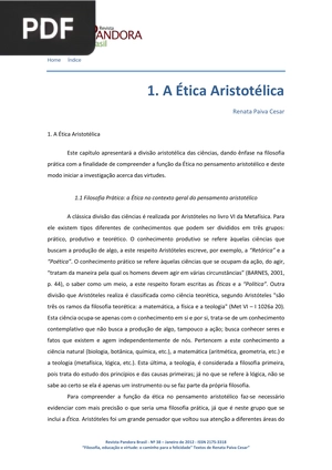 A Ética Aristotélica