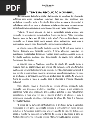 A terceira revolução Industrial (Artigo)