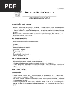 Banho no recém-nascido (Artigo)