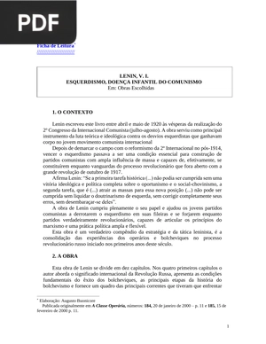 Esquerdismo, doença infantil do comunismo (Artigo)