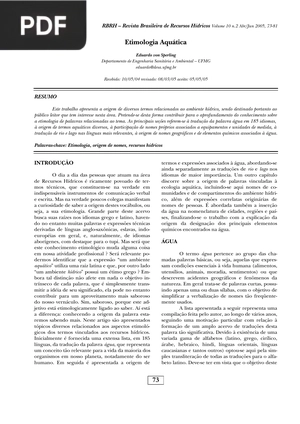 Etimologia Aquática (Artigo)
