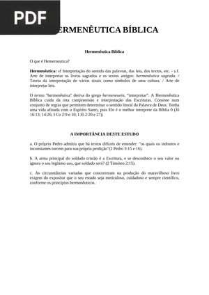 Hermenêutica Bíblica
