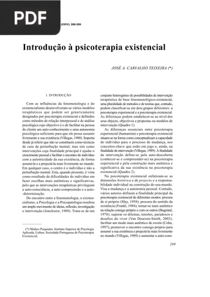 Introdução à psicoterapia existencial