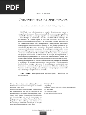 Neuropsicologia da aprendizagem (Artículo)