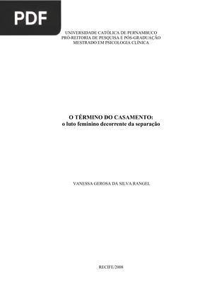 O término do casamento: o luto feminino decorrente da separação