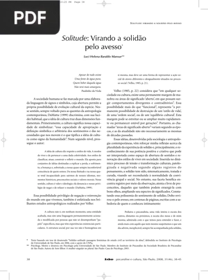 Solitude: Virando a solidão pelo avesso (Artigo)