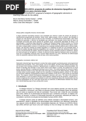 Tipografia Inclusiva: proposta de análise de elementos tipográficos em materiais didáticos para a terceira idade