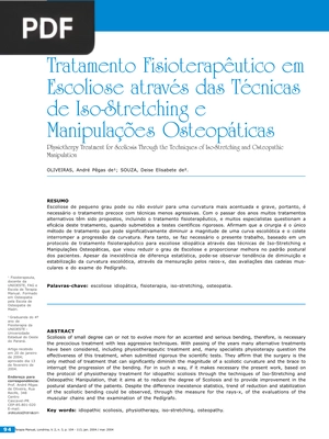 Tratamento Fisioterapêutico em Escoliose através das Técnicas de Iso-Stretching e Manipulações Osteopáticas (Artigo)
