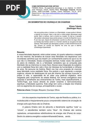 Os segmentos de couraça e os chakras (Artigo)