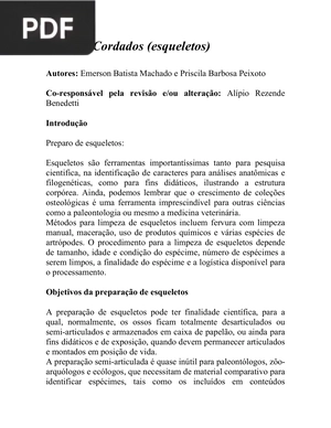 Prática: Cordados (esqueletos) (Artigo)