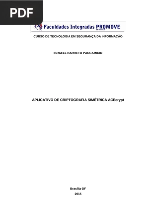 Aplicativo de criptografia simétrica ACEcrypt