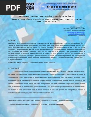 Fundamentos para uma existência auténtica e ética (Artigo)