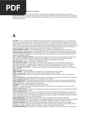 Glossário de Termos Utilizados na Logística