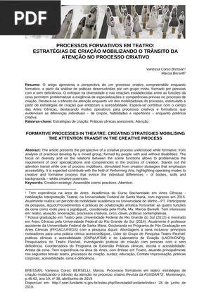 Processos formativos em teatro