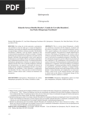 Quiropraxia (Artigo)