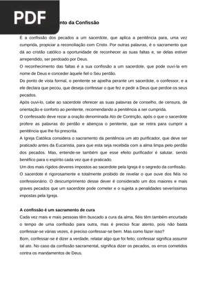 Tema 3: Sacramento da Confissão (Artigo)
