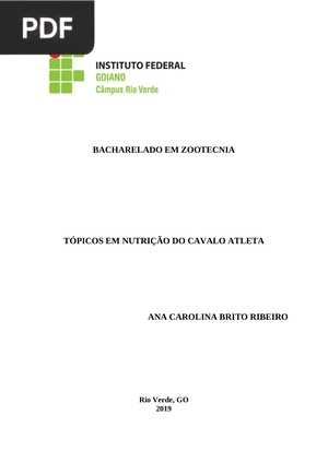 Tópicos em nutrição do cavalo atleta