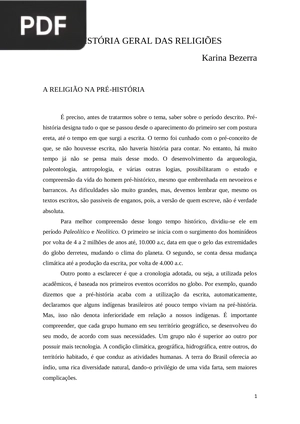 História geral das Religiões