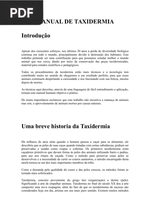 Manual de Taxidermia (Artigo)