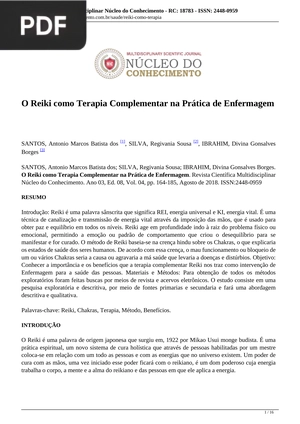 O Reiki como Terapia Complementar na Prática de Enfermagem
