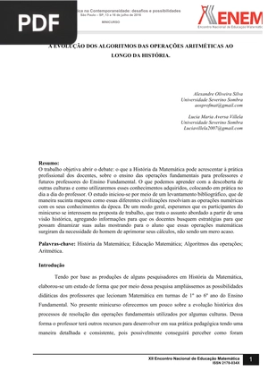 A evolução dos algoritmos das operações aritméticas ao longo da história (Artigo)
