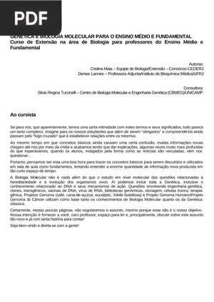 Genética e biologia molecular para o ensino médio e fundamental