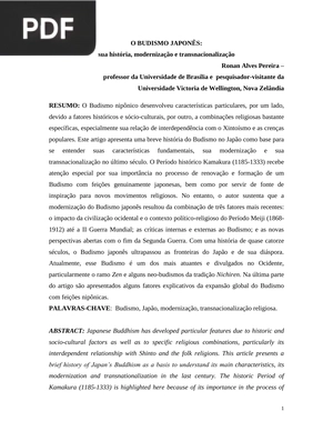 O Budismo japonês: sua história, modernização e transnacionalização
