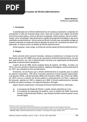 Transformações do Direito Administrativo (Artigo)