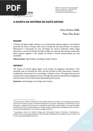 A escrita da história do eito antigo
